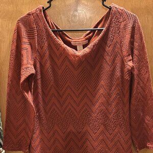 Banana Republic Heritage Rust Brown Long Sleeve Lace Overlay Dress Size‎ 6
